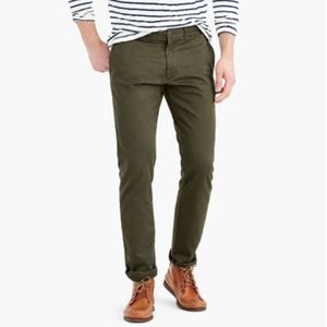 Men's J. Crew 484 Army Green Stretch Chino W33xL30